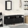 vidaXL Bathroom Vanity Units with Shelf 3 pcs Black Engineered wood
