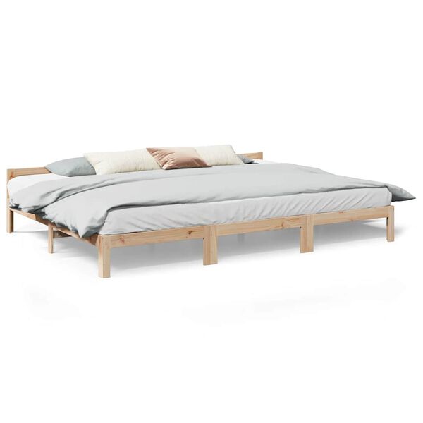 vidaXL Family Bed Frame No Mattress 270x200 cm Solid Wood Pine