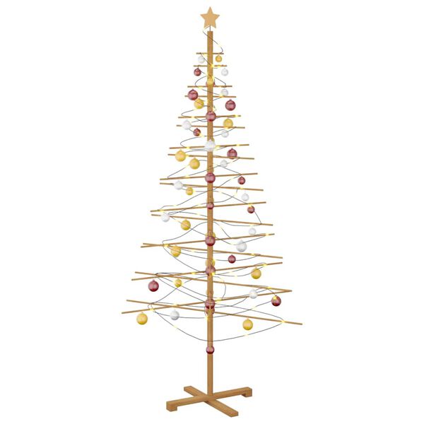 vidaXL Wooden Christmas Tree with Stand Brown 210 cm Bamboo
