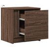 vidaXL Bedside Cabinet with LED Lights Brown Oak Engineered Wood