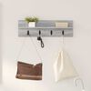 vidaXL Wall-Mounted Coat Rack Grey Sonoma 60 x 10.5 x 18 cm