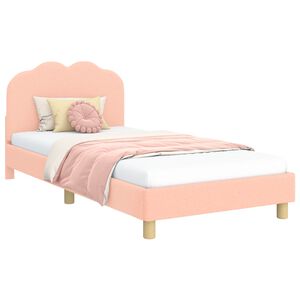 vidaXL Children's Bed Frame with Headboard Pink 90 x 190 cm