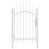 vidaXL Garden Gate Steel 1x2.45 m White