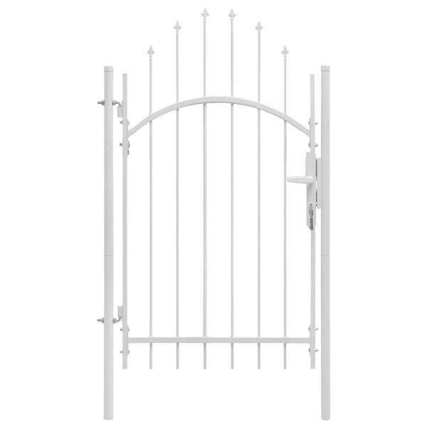 vidaXL Garden Gate Steel 1x2.45 m White