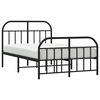 vidaXL Metal Bed Frame without Mattress with Footboard Black 120x200cm