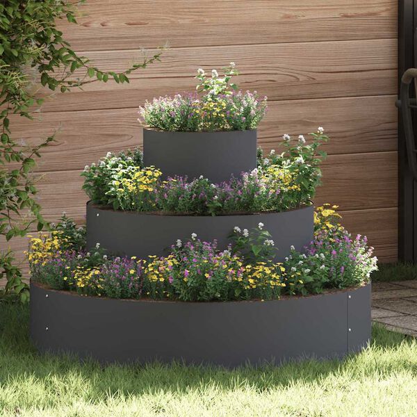 vidaXL Garden Planter Anthracite 90 x 90 x 20 cm Cold-rolled Steel