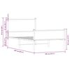 vidaXL Metal Bed Frame without Mattress Brown Oak 100x200 cm