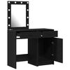 vidaXL Dressing Table 2 pcs Black 50 x 41 x 135 cm Engineered wood