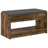 vidaXL Hall Bench with Cushion with Shelf Smoked Oak 83 x 38 x 45 cm
