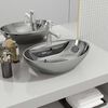 vidaXL Wash Basin with Overflow 58.5x39x21 cm Ceramic Silver