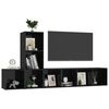 vidaXL 3 Piece TV Cabinet Set High Gloss Black Engineered Wood