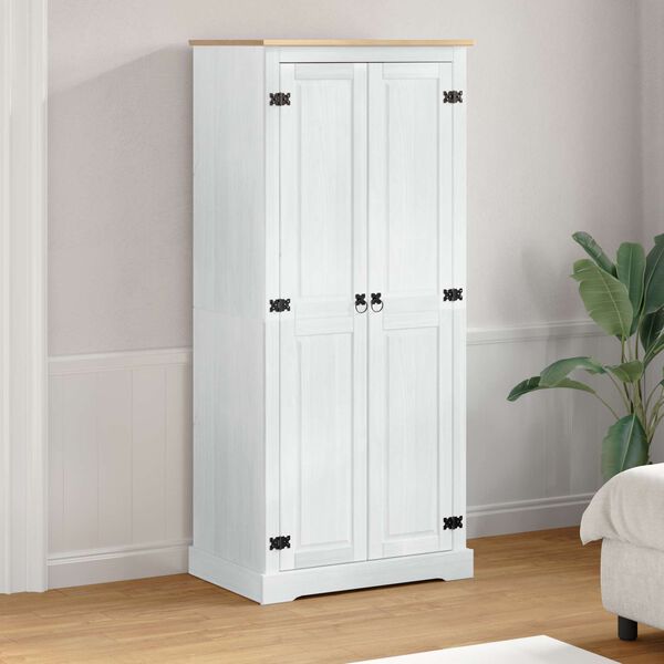 vidaXL Wardrobes with Shelf White 76 x 50 x 170 cm Solid Pine Wood
