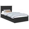 vidaXL Storage Bed with Headboard Black 100 x 200 cm Engineered Wood