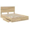 vidaXL Storage Bed with Drawer Sonoma Oak 150 x 200 cm Engineered Wood