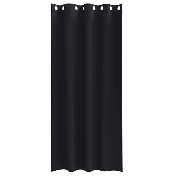 vidaXL Blackout Curtains with Rings 2 pcs Black 260 x 140 cm Polyester