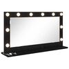 vidaXL Vanity Mirror Black Oak 80 x 45 x 18 cm Rectangular