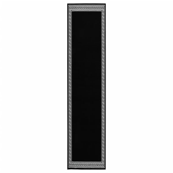 vidaXL Runner Rug BCF Black with Motif 100x500 cm