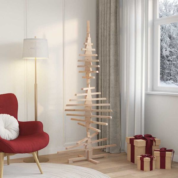 vidaXL Wooden Christmas Tree for Decoration 180 cm Solid Wood Pine