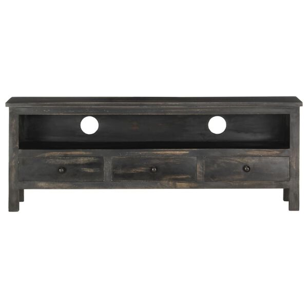vidaXL TV Cabinet Black 120x30x45 cm Solid Mango Wood