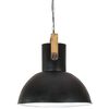 vidaXL Industrial Hanging Lamp 25 W Black Round Mango Wood 52 cm E27