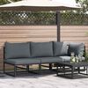 vidaXL Outdoor Furniture with Cushion with Pillow Black Aluminium