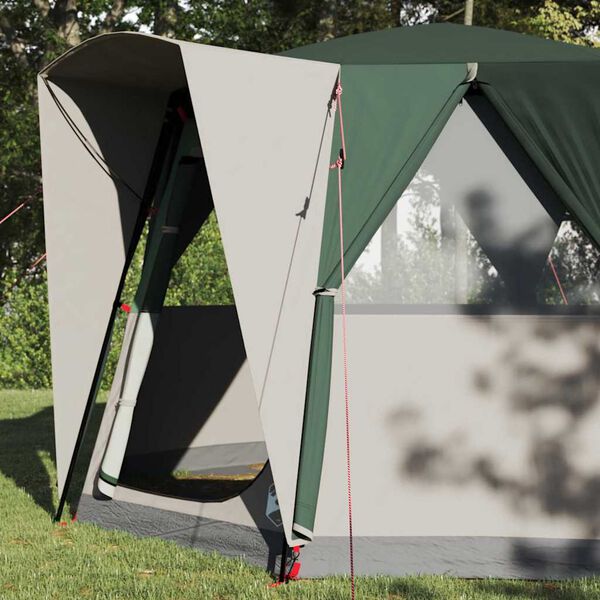 vidaXL Cabin Tent with Roof Green and White 320 x 320 x 203 cm