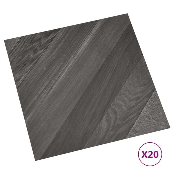vidaXL Self-adhesive Flooring Planks 20 pcs PVC 1.86 m&sup2; Grey Striped
