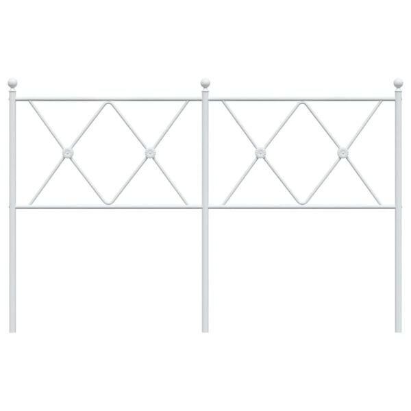 vidaXL Metal Headboard White 137cm
