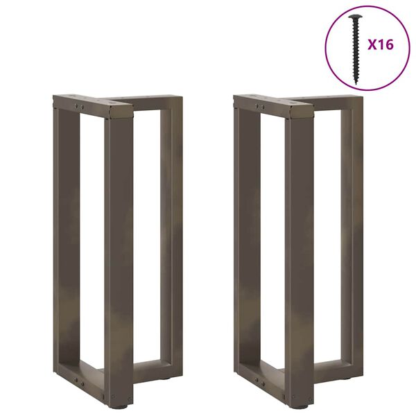 vidaXL Bar Table Legs T-Shaped&nbsp;2 pcs Black 40x35x(90-91) cm Steel