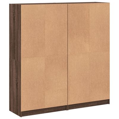 vidaXL Bookcase with Doors Brown Oak 136x37x142 cm Engineered Wood