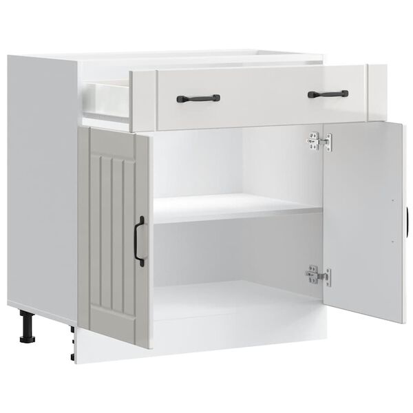 vidaXL Kitchen Base Cabinet Lucca High Gloss White Engineered Wood