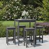 vidaXL 5 Piece Garden Bar Set Grey Solid Wood Pine