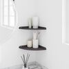 vidaXL Wall Shelf with Shelf with Storage 2 pcs Black 24 x 24 x 2 cm