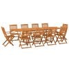 vidaXL 11 Piece Garden Dining Set 280x90x75 cm Solid Wood Acacia