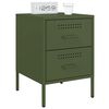 vidaXL Bedside Cabinets 2 pcs Olive Green 36x39x50.5 cm Steel