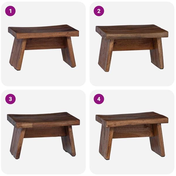 vidaXL Stool Natural 29 x 20 x 17 cm Mahogany Wood