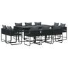vidaXL Garden Dining Set 11 pcs Black Steel