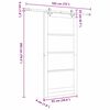 vidaXL Sliding Door White and Black 93 x 202 cm Solid Pine Wood