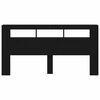 vidaXL LED Headboard Black Oak 200 x 18.5 x 103.5 cm Engineered Wood