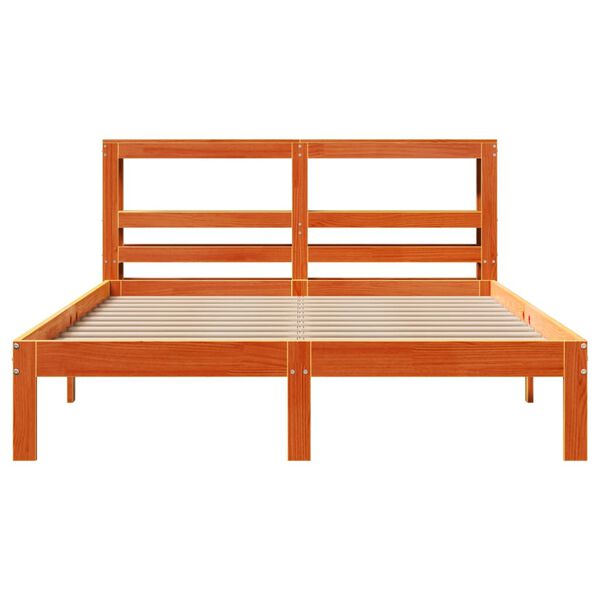 vidaXL Bed Frame without Mattress Wax Brown 140x200 cm Solid Wood Pine