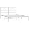 vidaXL Metal Bed Frame without Mattress with Headboard White 120x200cm