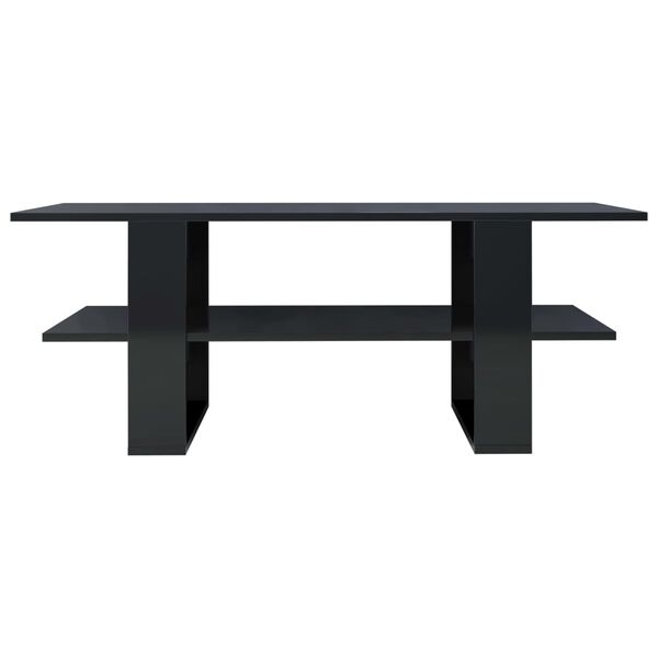 vidaXL Coffee Table High Gloss Black 110x55x42 cm Engineered Wood