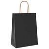 vidaXL Paper Bags 50 pcs with Handles Black 21x11x28 cm