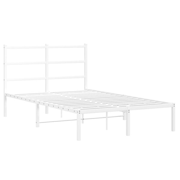 vidaXL Metal Bed Frame without Mattress with Headboard White 120x190cm