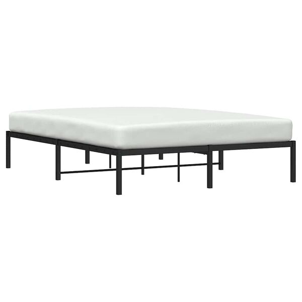 vidaXL Metal Bed Frame without Mattress Black 160x200cm