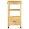vidaXL Kitchen Trolley MONZA 48x40x88.5 cm Solid Wood Pine