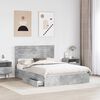 vidaXL Storage Bed Concrete Grey 140 x 190 cm Engineered Wood