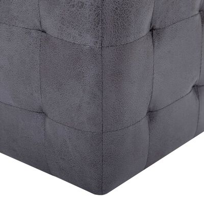 vidaXL Pouffe 2 pcs Grey 30x30x30 cm Faux Suede Leather