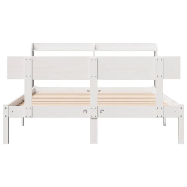 vidaXL Bed Frame without Mattress White 140x190 cm Solid Wood Pine