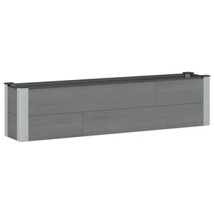 vidaXL Garden Raised Bed Grey 150 x 30 x 36 cm WPC and Aluminium